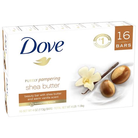 Dove Purely Pampering 16-4 OZ Shea Butter Bar Soaps, Warm Vanilla Scent, 64 OZ - Walmart.com