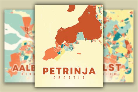 Petrinja Croatia Colorful Poster Map Graphic by Poster Boutique ...