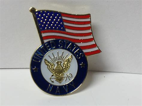 United States Navy & U.S. Flag Lapel Hat Pin New - Gettysburg Souvenirs ...