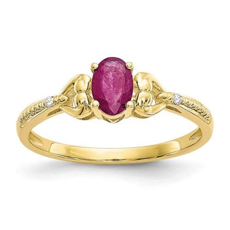 10K Yellow Gold Genuine Ruby Teen Birthstone Ring - The Jewelry Vine