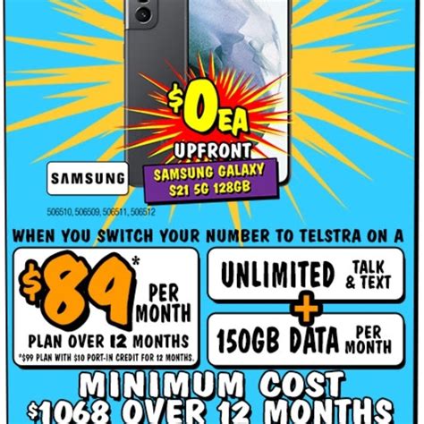 Telstra $89/Month 150GB Plan + $0 Samsung Galaxy S21 5G 128GB (New ...