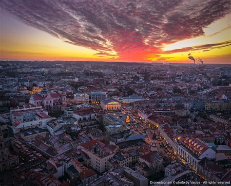 Just an amazing winter evening in Vilnius city... - Drone Photography