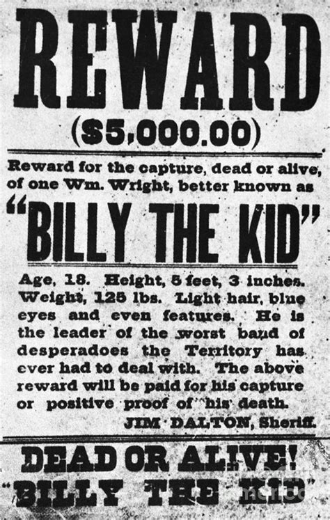 Wanted Poster For Billy The Kid by Bettmann