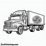 Country Fresh Semi Truck Coloring Page  For Kids – Smart sketch template