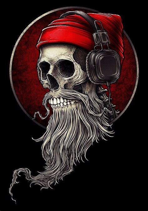 skull santa claus | Skull beard, Skull wallpaper, Skull