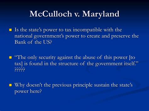 Mcculloch V Maryland Summary And Analysis