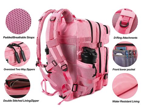 45L Large Gym Backpack W/Cup Holders Pink - LHI