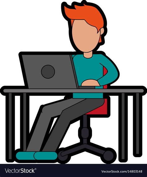 Person using laptop computer icon image Royalty Free Vector