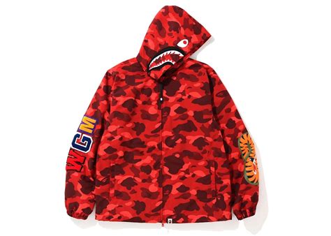 BAPE Color Camo WGM Shark Hoodie Jacket Red Men's - SS20 - US