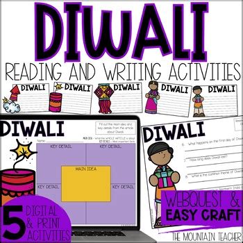 Diwali Webquest | Reading Comprehension Activities, Writing Craft & Bulletin - The Mountain Teacher