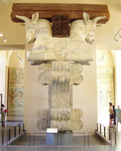 Palace of Darius at Susa, (Louvre). Double bull-capital from the ...