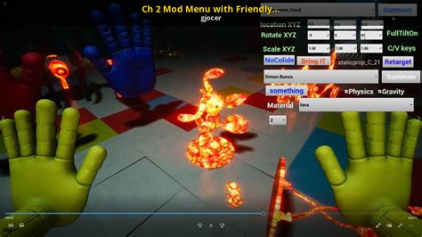 Ch 2 Mod Menu with Friendly Huggy, Mommy, Player, [Poppy Playtime] [Mods]