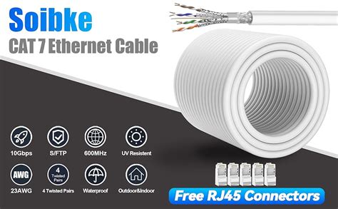 Cat 7 Ethernet Cable 200ft High Speed, Shielded Network Patch Cable SFTP, Outdoor Indoor Cat7 ...