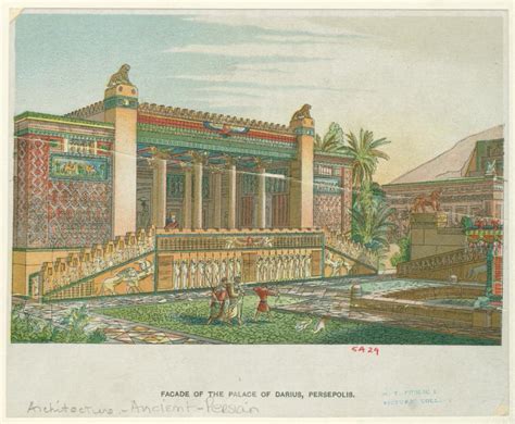 Facade of the palace of Darius, Persepolis - NYPL Digital Collections