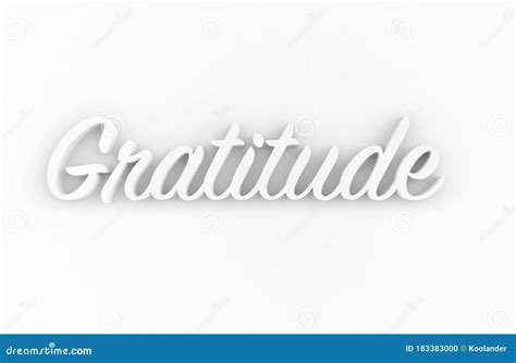 Gratitude - White 3D Generated Text Isolated on White Background. Stock Illustration ...