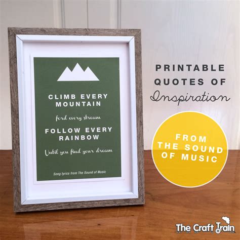 Printable quotes of Inspiration from The Sound of Music - The Craft Train