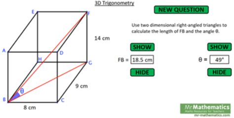 Solving 3D Problems using Trigonometry - Mr-Mathematics.com