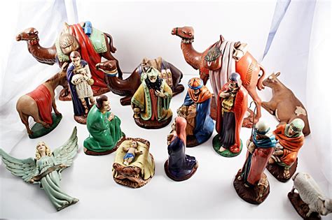 Vintage Nativity Set Large Holland Ceramic by stringingintherain