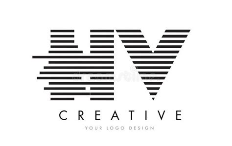 HV H V Zebra Letter Logo Design with Black and White Stripes Stock Vector - Illustration of ...