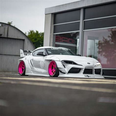 Pink Wheels 🤔 LBWK Widebody Supra mk5 | Pink wheels, Slammed cars, Best ...