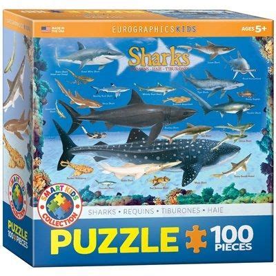 Shark puzzle for A | 100 piece puzzles, Shark craft, Ocean kids