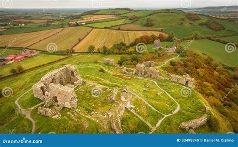 Aerial View. Rock of Dunamase. Portlaoise. Ireland Stock Image - Image ...