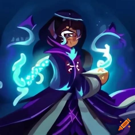 Image of a mystical and powerful wizard character in cookie run game on Craiyon