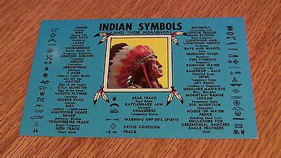 Native American Indian Symbols, Cherokee, Indian Chief- Postcard -- Antique Price Guide Details Page