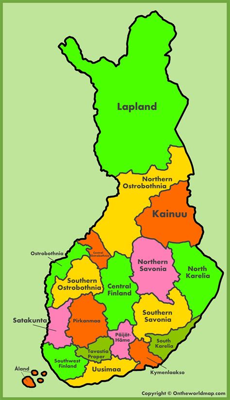 Administrative map of Finland | Finland, Finland location, Map