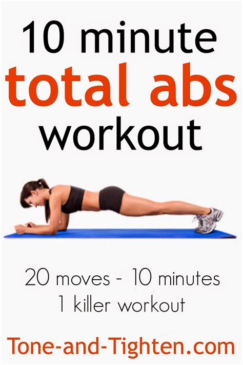 10 Minute Total Abs Workout – 20 moves in only 10 minutes! | Tone and Tighten