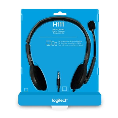 Logitech H111 Wired Over Ear Headphones With Mic Gray - Royal Computer Solution