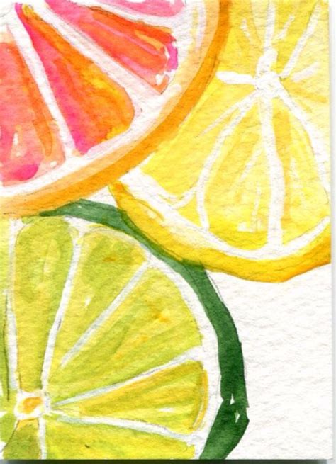 Citrus background | Watercolor paintings easy, Painting art projects ...