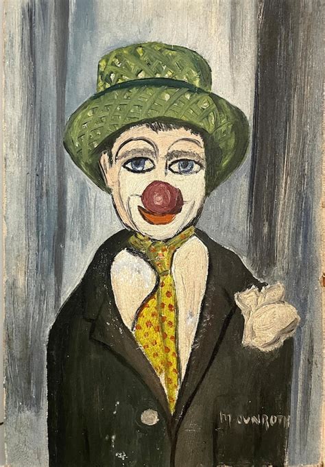 1950s French Kitsch Art Oil Painting on Canvas. Clown Wearing - Etsy