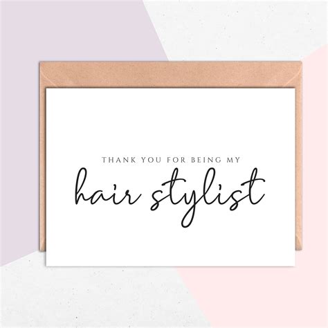 Hair Stylist Thank You Card Hairdresser Thank You Card | Etsy