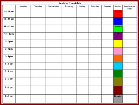 Timetable Templates For School in Excel Format - Download Free Templates | Timetable template ...