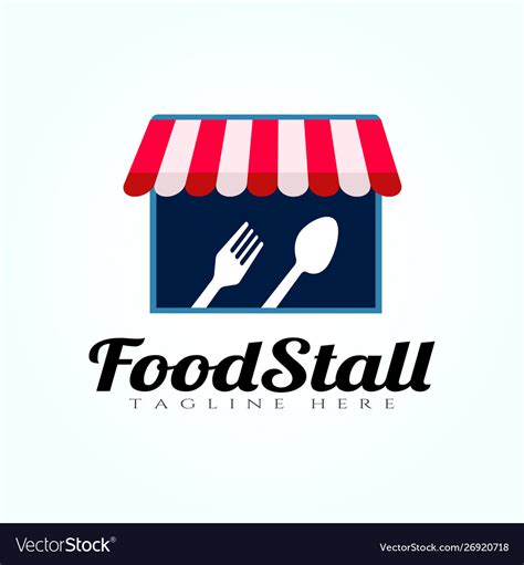 Food stall logo design food place icon element Vector Image