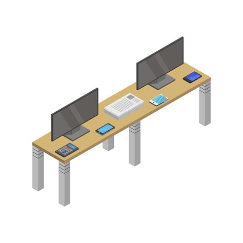 Isometric Office Desk 2388034 Vector Art at Vecteezy