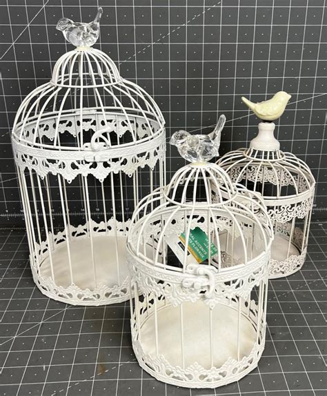 3 White Bird Cages | EstateSales.org