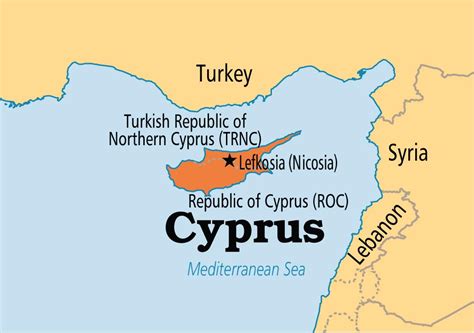 Location of Cyprus in europe map - Republic of Cyprus map (Southern ...