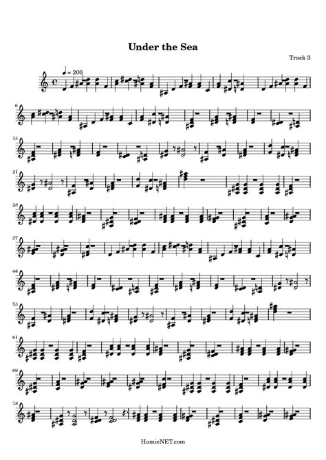 Under the Sea Sheet Music - Under the Sea Score • HamieNET.com