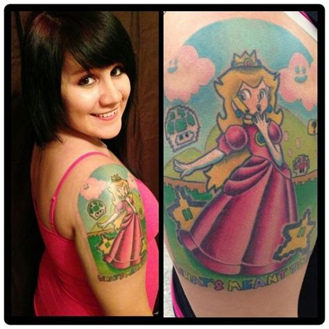 Princess Peach Mario Nintedno Gaming Nerd tattoo Ink | tattoo-games ...