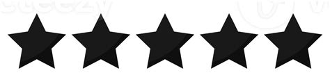 Five stars quality rating icons. 5 stars icon. Five star sign. Rating symbol. Transparent ...