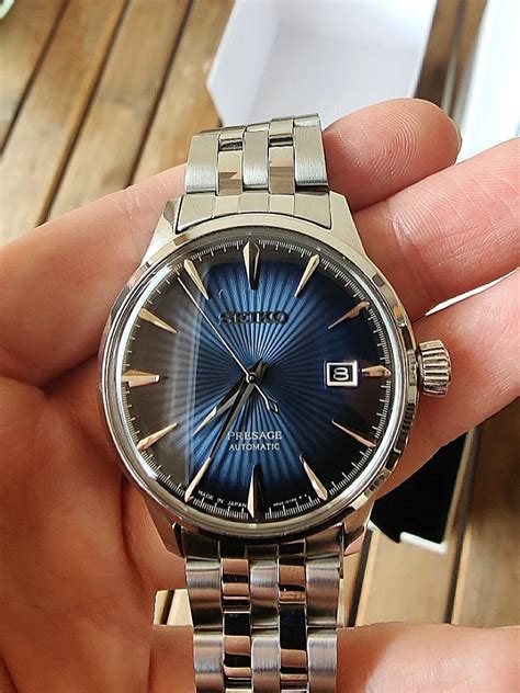 Seiko Presage Cocktail Time SRPB41J1 "Blue Moon" Mechanical Watch, Men's Fashion, Watches ...