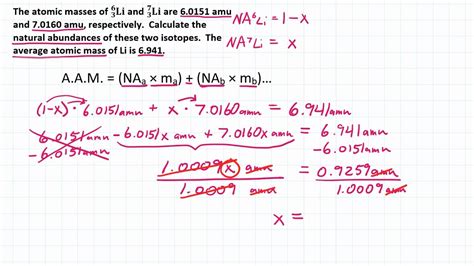 How to Calculate the Natural Abundances of the Isotopes of Lithium - YouTube