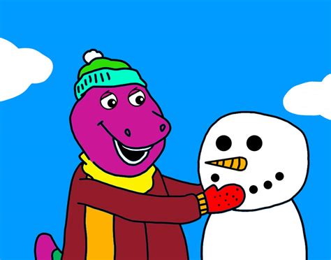 Barney the Dinosaur Making Snowman by NicholasVinhChauLe on DeviantArt