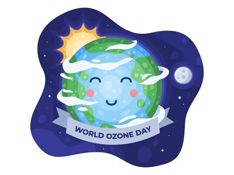 Happy world ozone day at 16 September with cute earth cartoon 3276920 Vector Art at Vecteezy