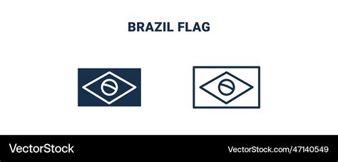 Brazil flag icon outline and filled brazil flag Vector Image