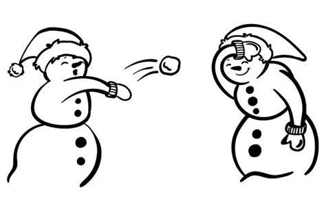 Snowmen Having a Snowball Fight (SVG Cut file) by Creative Fabrica ...