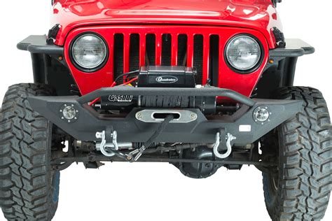 Fishbone Offroad FB22016 Front Winch Bumper with LED's for 87-06 Jeep Wrangler YJ, TJ | Quadratec