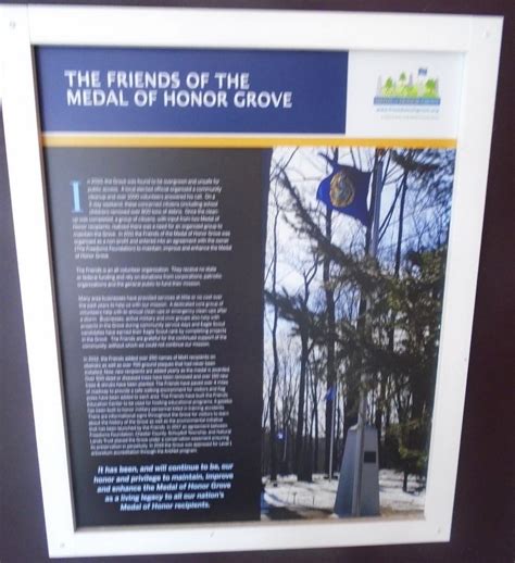 The Friends of the Medal of Honor Grove Historical Marker